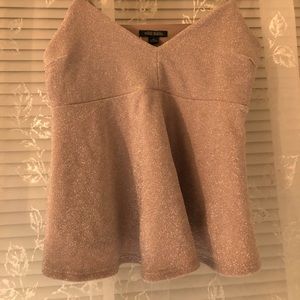 V neck sparkle top